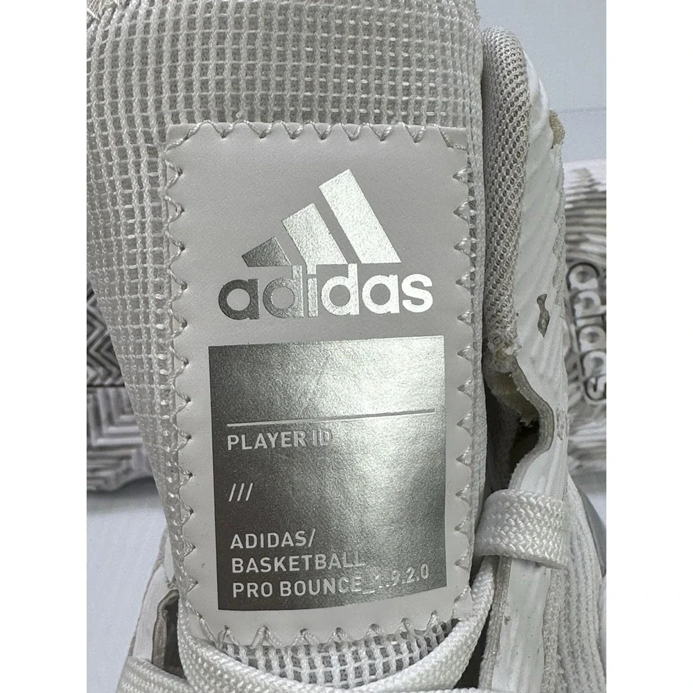 Adidas Pro Bounce Basketball‎ Shoes Triple White Silver Mens Size 16 New